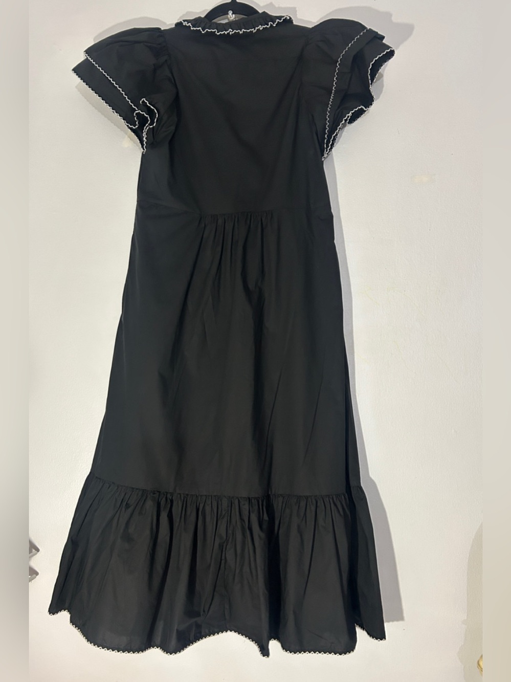 Tuckernuck Black Alice  Midi Dress with Contrast Piping size medium - Picture 5 of 9